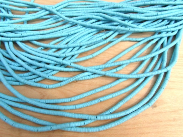 Bakelit Scheiben 4mm hellblau, Strang ca. 80 cm