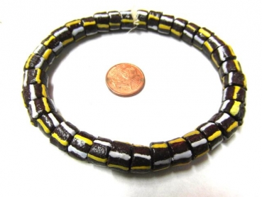 Pulverglasperlen 11mm BE36 petrol Krobo Ghana Recycling Glass Beads 