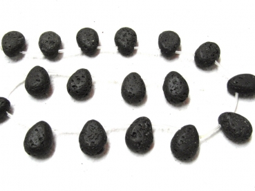 Indonesia Lava schwarz kompakt Tropfen oben geb. 20x14mm