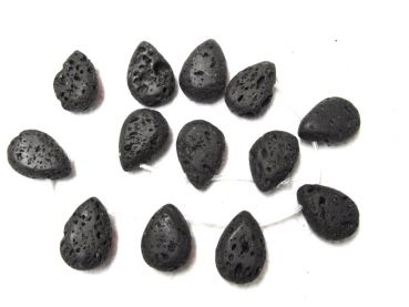 Indonesia Lava schwarz kompakt Tropfen oben geb. 25x18mm