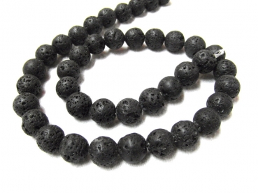 Kivu Lava schwarz Kugeln 10mm