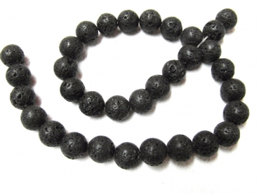 Kivu Lava schwarz Kugeln 12mm