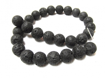 Kivu Lava schwarz Kugeln 14mm