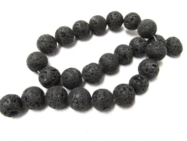 Kivu Lava schwarz Kugeln 16mm