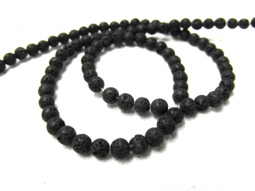 Kivu Lava schwarz Kugeln 4mm