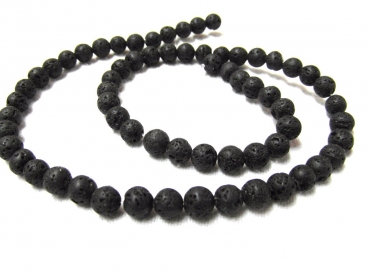 Kivu Lava schwarz Kugeln 6mm