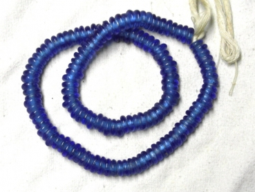 Recycling Glasperlen Scheiben saphir blau