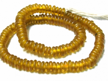 Recycling Glasperlen Scheiben amber