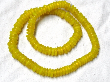 Recycling Glasperlen Scheiben gelb