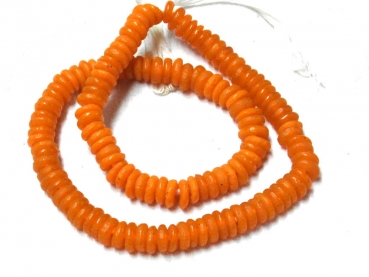 Recycling Glasperlen Scheiben orange