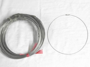 Halsreifen mit Drehverschluss 45cm 10 Stück silber