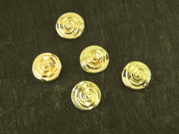 Zamak vergoldet, 30St. Münzperlen mit Spirale 12mm, 50g