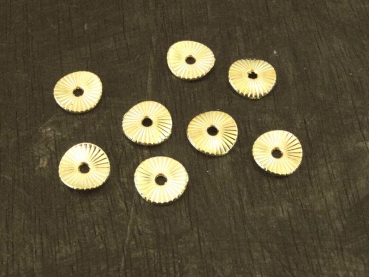 Zamak vergoldet, 110St. gewellte gemaserte Scheiben 10mm, 50g