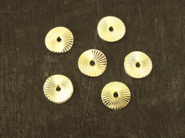 Zamak vergoldet, 70St. gewellte gemaserte Scheiben 12mm, 50g