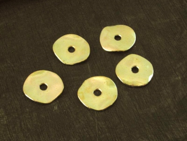 Zamak vergoldet, 35St. gewellte glänzende Scheiben 20x18mm, 50g