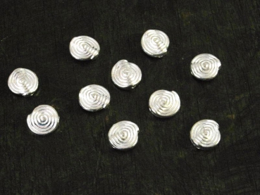 Zamak versilbert, 40St. Spiralperlen 12mm, 50g