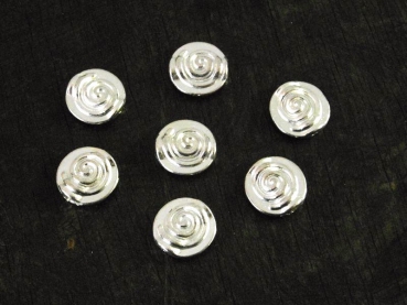 Zamak versilbert, 30St. Münzperlen mit Spirale 12mm, 50g