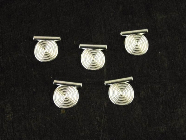 Zamak versilbert, 60 Spiral Anhänger Perlen 12mm, 50g