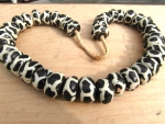 Strang Bone Beads Giraffenmuster, ca. 24x14mm