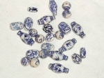 10 chinesische handbemalte Porzellanperlen blau weiß