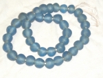 Recycling Glasperlen L aquamarin blau
