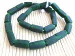 Recycled Glass Beads Tubes dark green