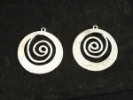 Zamak versilbert 1x Anhänger Spirale groß 40mm