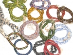 Krobo Beads Pulverglasperlen 10 Stränge im mix