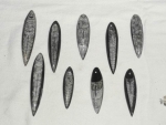 pendant Orthoceras in marble, Marrokko, with pendant bail, 5 pieces mixed size